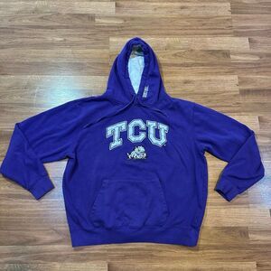 TCU Texas Christian University Horned Frogs Hoodie Sweatshirt Purple | Men Size